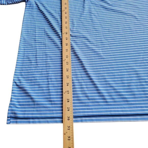 Donald Ross mens Sz M blue white striped golf polo shirt logo print - Picture 4 of 8